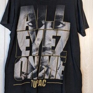 Tupac All Eyez on Me Black Graphic Band Tee EUC SZ M